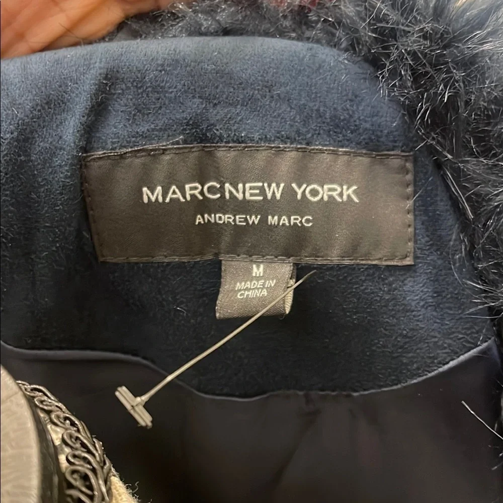 Marc New York Blue Teddy Jacket with Luxurious Faux Fur NWOT - Picture 2 of 5